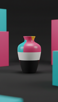 Color-Block Ceramic Vase in Bold Hues