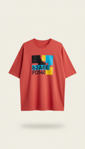Oversized coral graphic tee